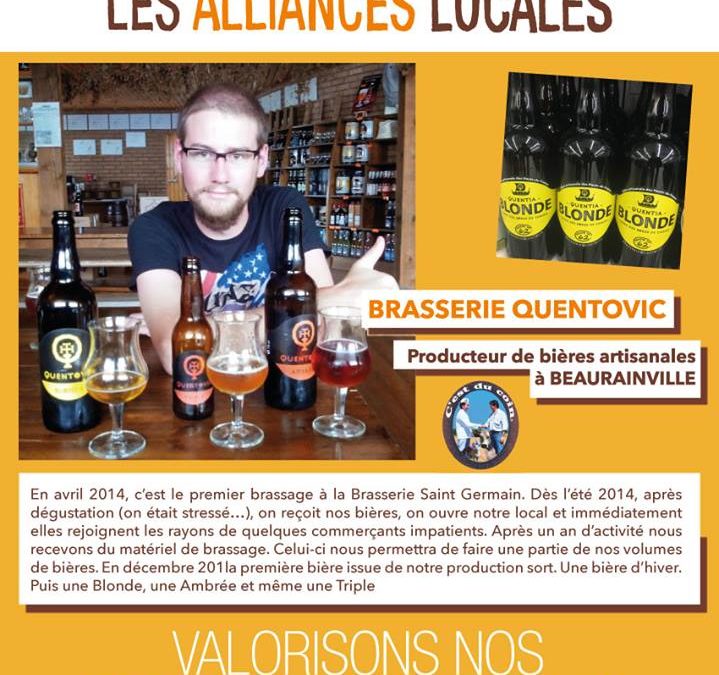 La bière artisanale Quentia membre des alliances locales chez Leclerc